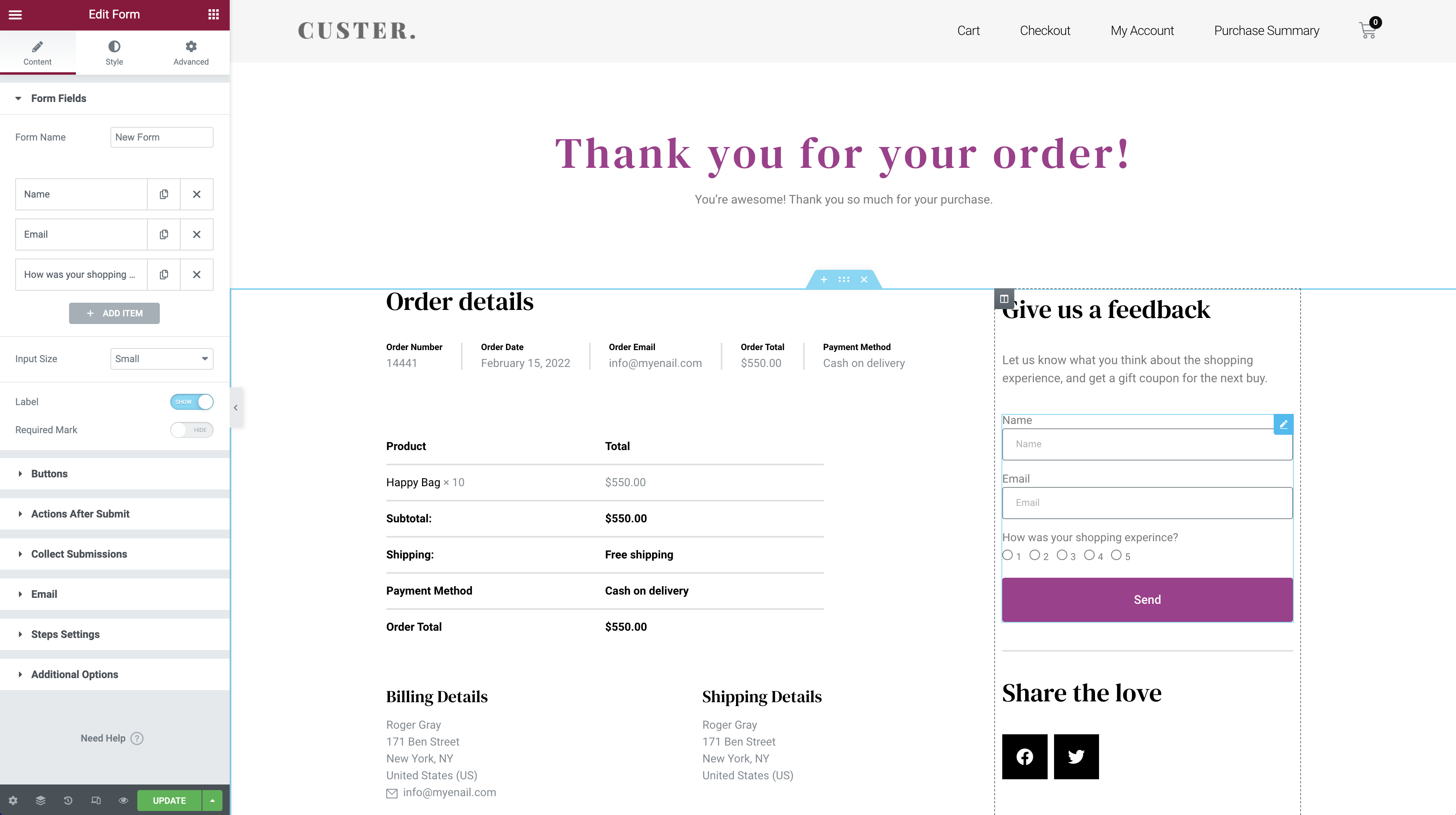 WooCommerce Thank You Page in Elementor Editor 7 Best Website Builders for Small Business of 2025 1