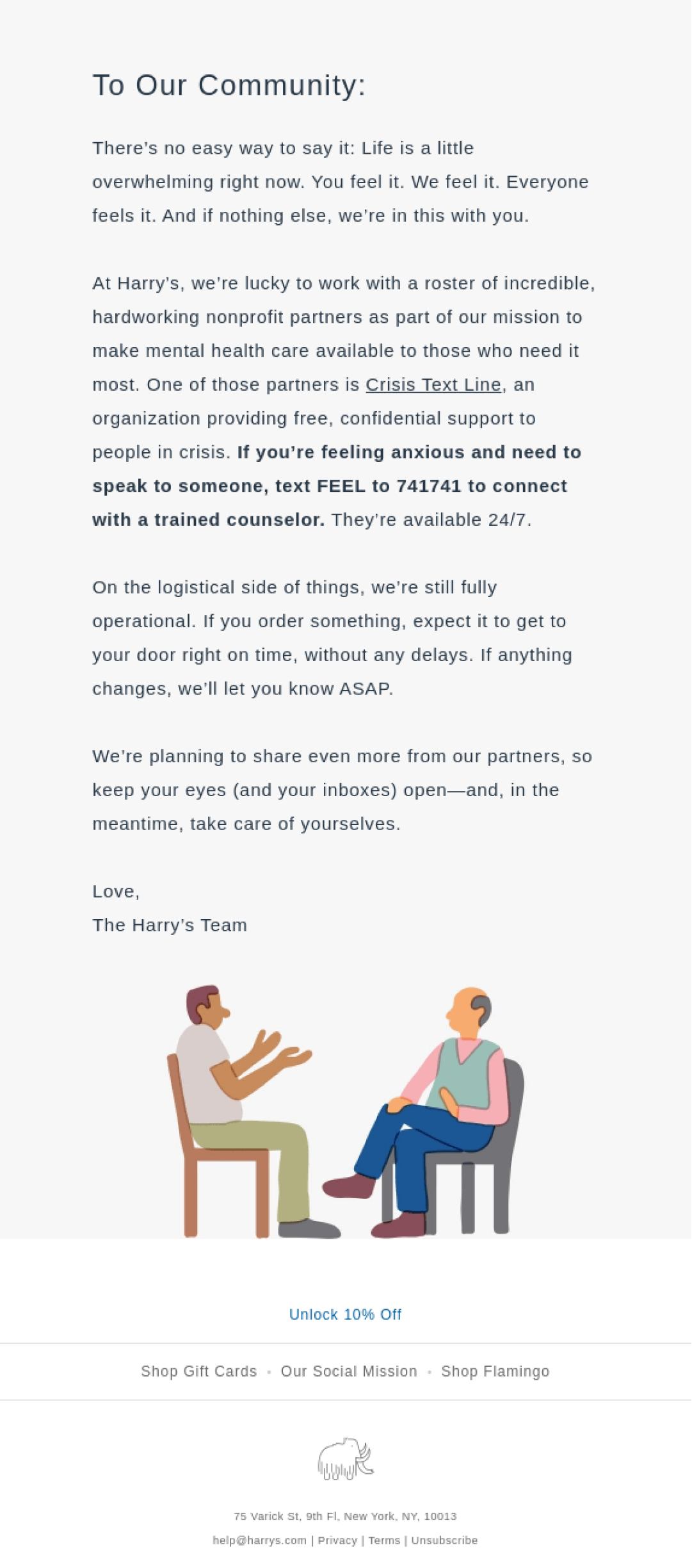 harrys email take care of yourself were in this together two 1 Email Marketing Strategies: How To Crush Email in 2025 4