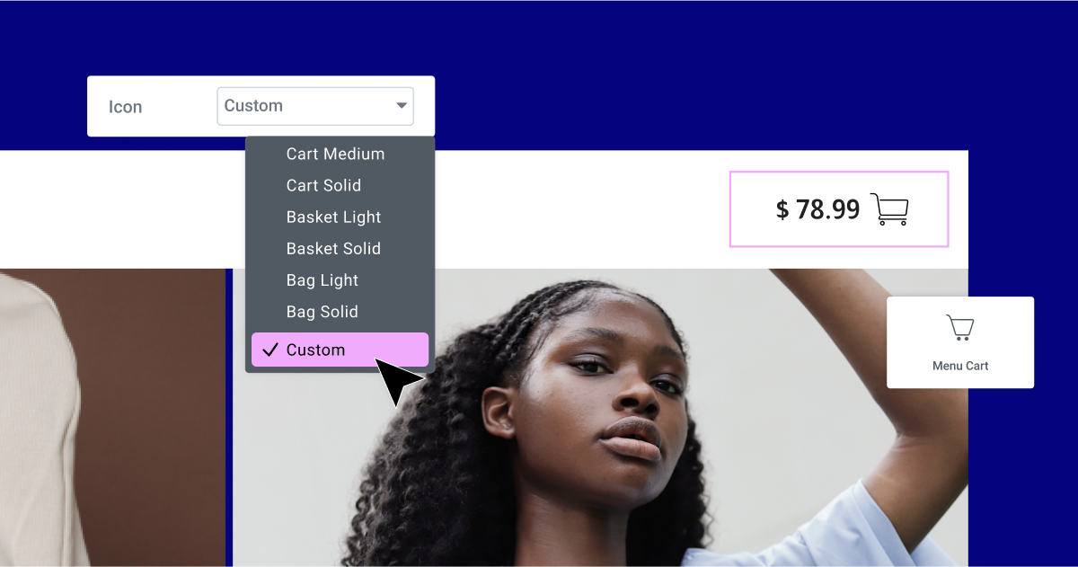 Custom Icons in the Menu Cart Widget Introducing Elementor 3.12 - Design Beautiful and Sophisticated Mega Menus 5