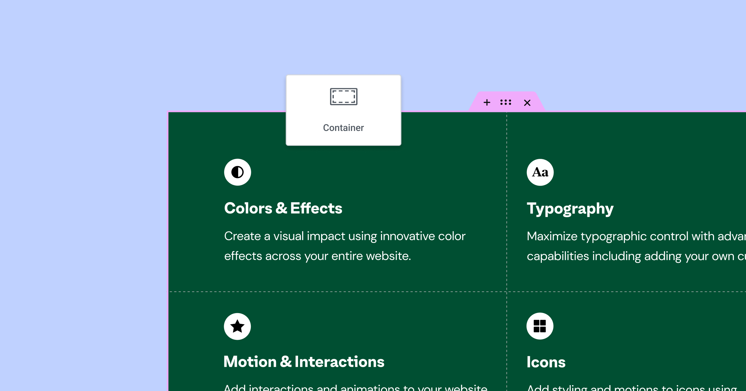 Container CSS Grid 1 Elementor 3.13 beta: New Features Spotlight with Ashley Whitehair 2