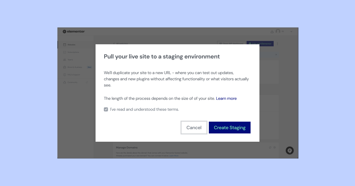 Staging 2 How to Create a Staging Site in WordPress with Elementor Hosting 2