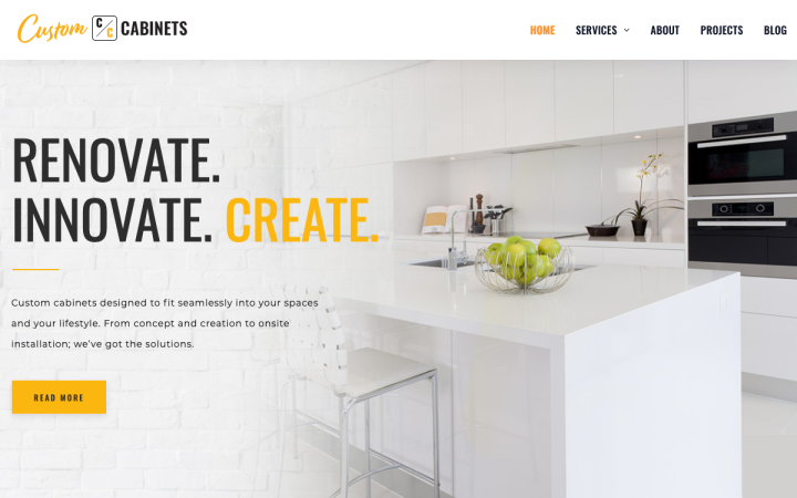 06. customcabinets.net .au Elementor Sites of the Month – May 2019 4