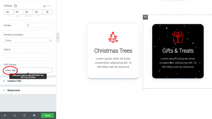 08 pasteclass How to Create a Christmas Snow Effect in Elementor 5