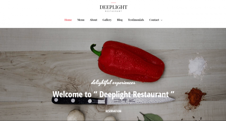 8 Deeplight Restaurant 11 Delicious Restaurant Website Templates That Will Build Your Appetite 8