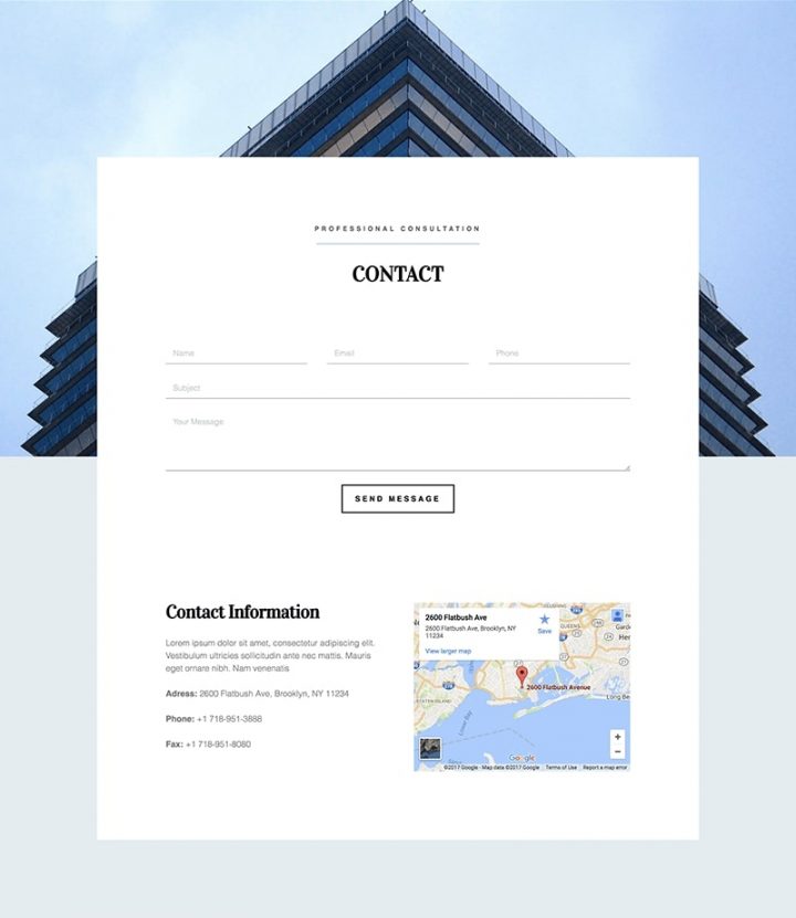 Architect Contact The Professional Architect Website Template Set 2