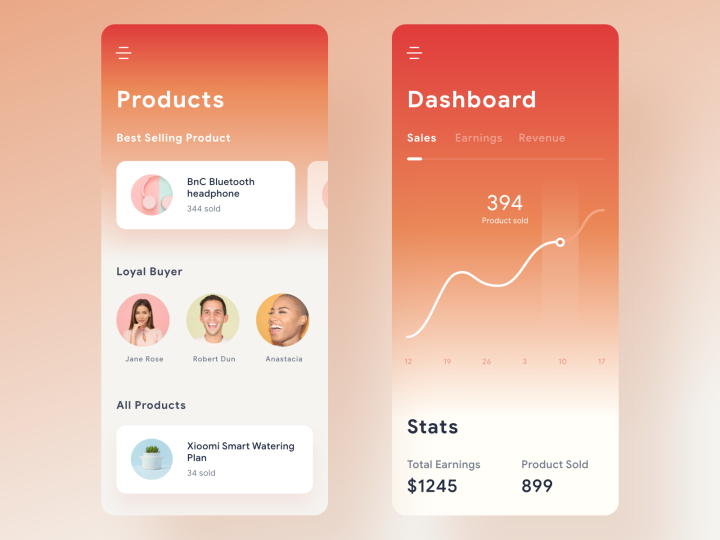 Commerce Dashboard App 12 Web Design Trends for 2020 3