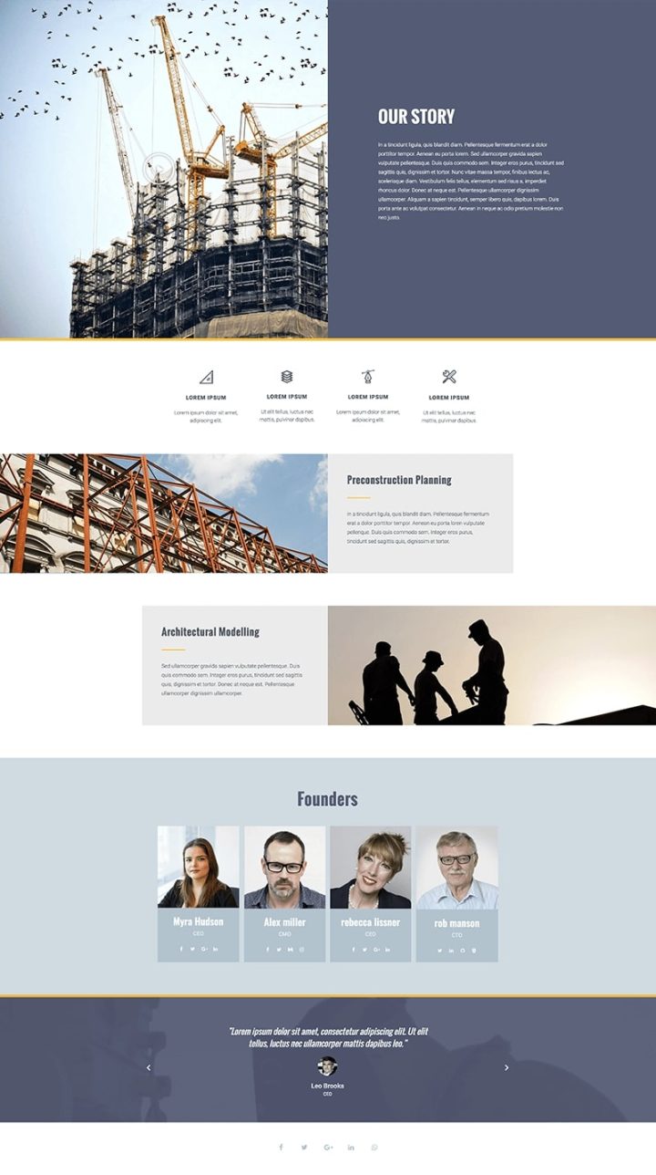 Construction Company About The Premium Construction Company Template Set 2