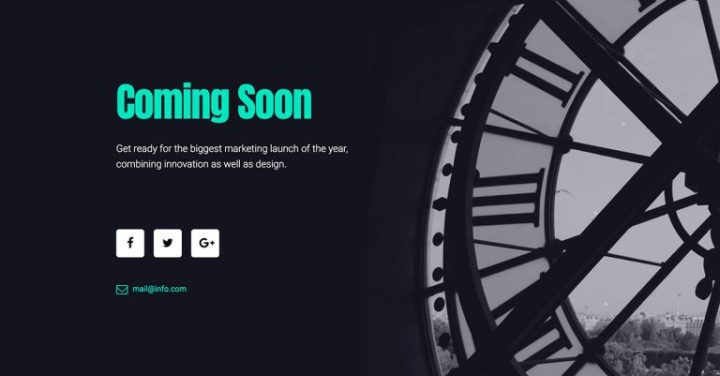 Elementor Coming Soon Template - Clock 2
