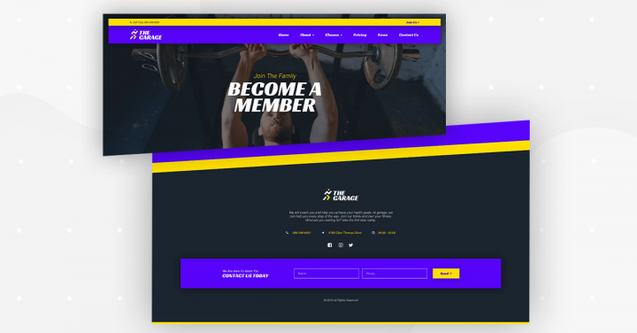 HeaderFooter Monthly Template Kit #2: Build a Beautiful Fitness Website 7