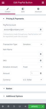 PayPal Editor 1 Introducing Form Submissions, PayPal Button Widgets, and Feature Improvements 5