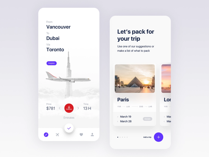 Travel app home screen UI design 12 Web Design Trends for 2020 9