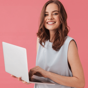 A Model With A Laptop A Model With A Laptop