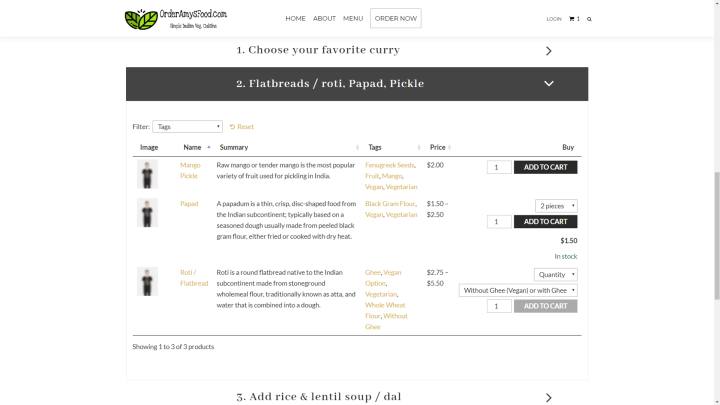 Amys-Food-Order-Table Amys-Food-Order-Table