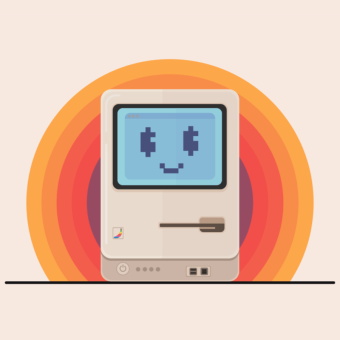 An Illustration Of A Happy 80’S Macintosh Computer An Illustration Of A Happy 80'S Macintosh Computer