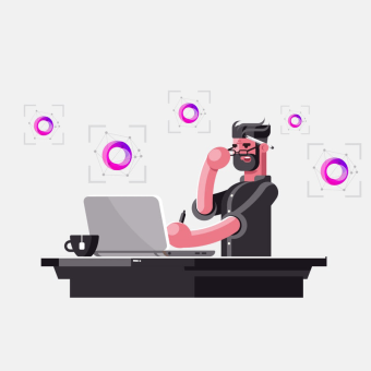 An Illustration Of A Hipster Working An Illustration Of A Hipster Working