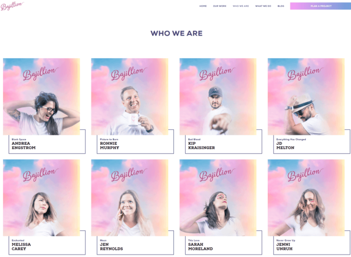 Bajillion Agencys Re-Designed Who We Are Page Bajillion Agencys Re-Designed Who We Are Page