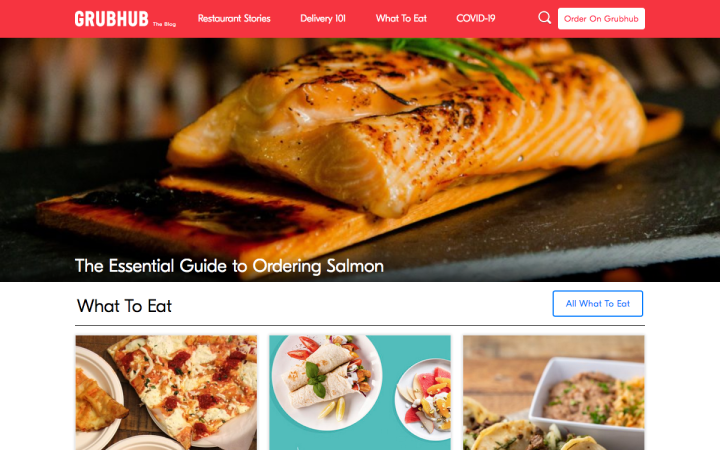 Grubhub Blog Elementor Showcase