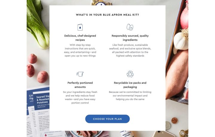 blue apron scannable copy How To Design an Effective Landing Page — 8 Best Practices 22