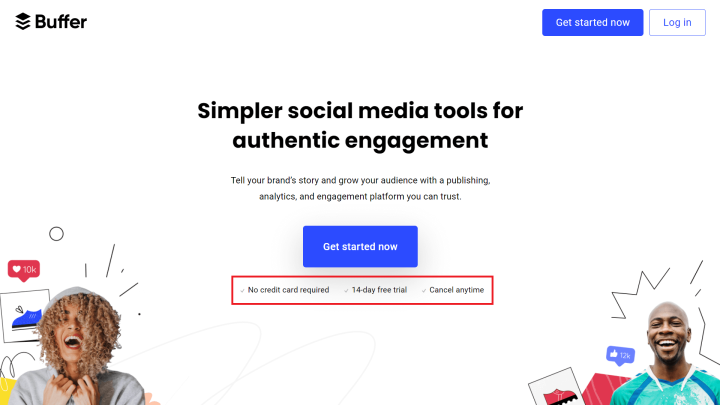 buffer social media tool How To Design an Effective Landing Page — 8 Best Practices 14