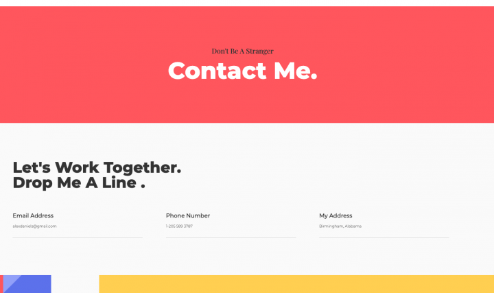 contact page portfolio