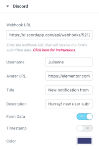 discord integration setting Introducing New Form Integrations: Slack, Discord & Mailerlite 4