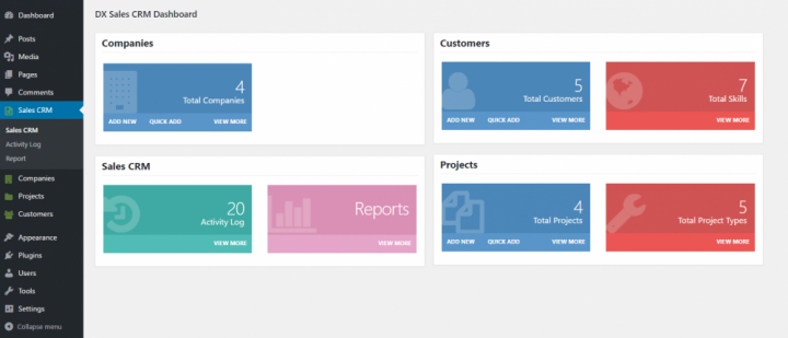 dx sales crm 14 Best CRM Plugins for WordPress 7