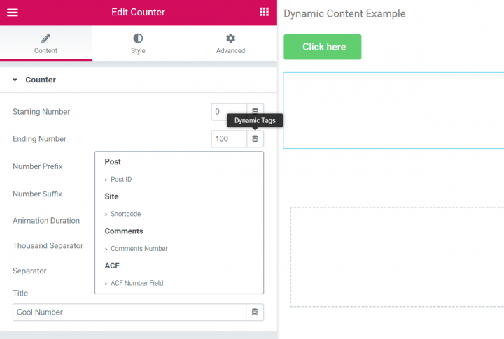 dynamic numbers in the counter widget What Is Dynamic Content in Elementor Pro? Plus How to Use Dynamic Content 7