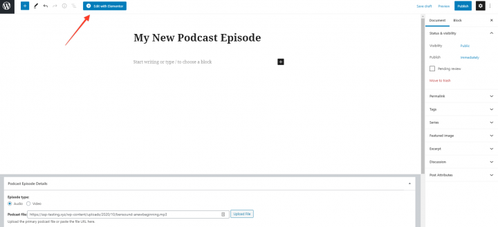 edit post with elementor The Complete Guide to Building a Podcast Website + 3 Free Templates 18