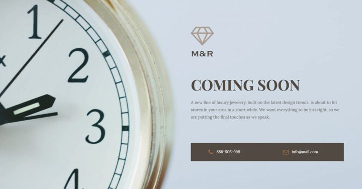 Elementor Coming Soon Template - Clock