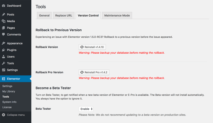 Elementor-Version-Control Elementor-Version-Control