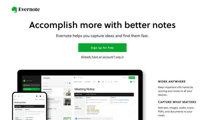 evernote landing page How To Design an Effective Landing Page — 8 Best Practices 15