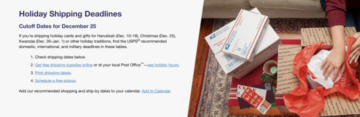 Holiday Shipping Deadlines Holiday Shipping Deadlines