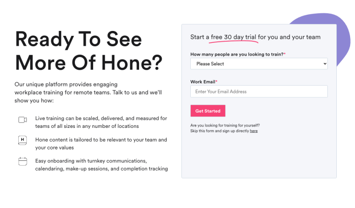 Hone Free Trial Form Free Trial Form Elementor