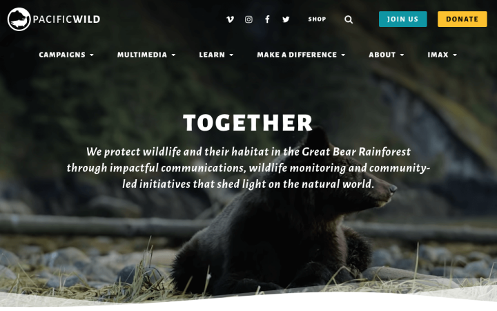 pacificwild.org Elementor Sites of the Month – March 2019 1