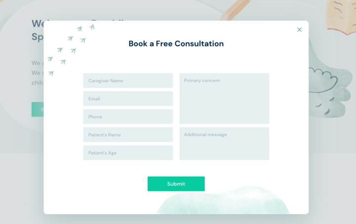 Presidio Booking Form Example Booking Form Example Elementor
