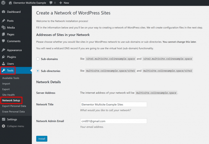 run network setup What Is WordPress Multisite and How to Set up a Multisite Network 3