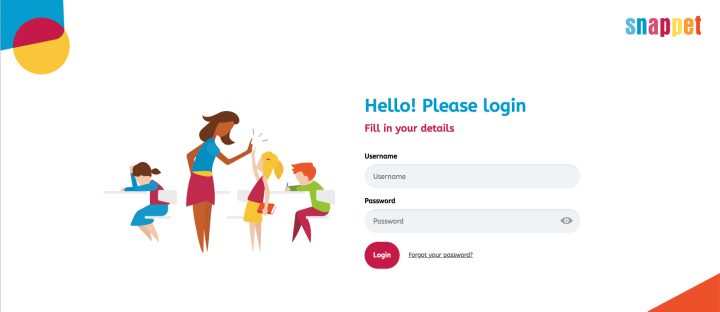 Snappet Log In Form Cropped Log In Form Illustration Example