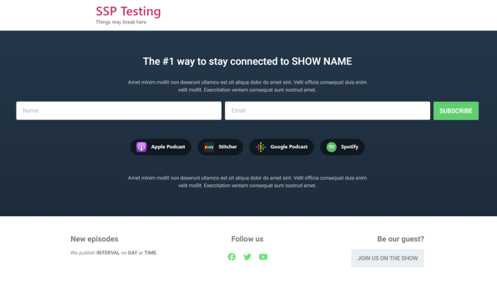 Subscribe Landing Page Subscribe Landing Page