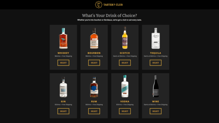 tasters club pricing table How To Design an Effective Landing Page — 8 Best Practices 7