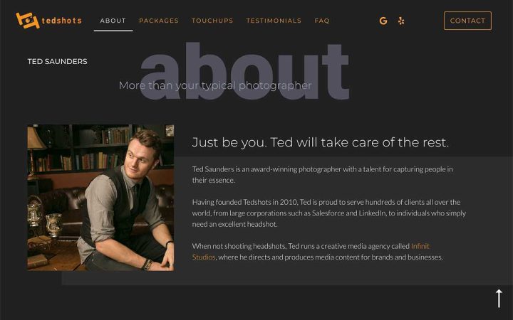 tedshots.com p40dof391zhbj0jyt14f15hpl5dso7spnm9jnqf9uc 10 Stellar Examples of One Page Websites for Inspiration 2