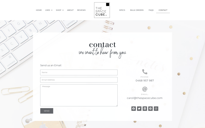The Space Cube Contact Form Elementor Site Contact Form Example Elementor