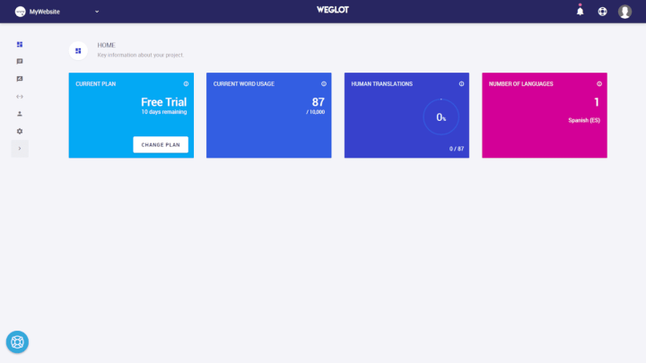 Weglot-Account-Dashboard