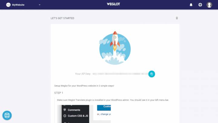 weglot api key o3bdn7pd4ozq792cu6b8wqbagc9uyu5yh76q4nedoy How to Make Your Elementor Site Multilingual Using Weglot 3