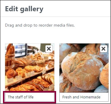 Adding caption Gallery widget 5