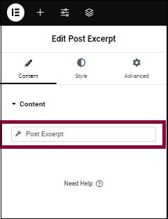 Click Post Excerp in the panel Post Excerpt widget 9