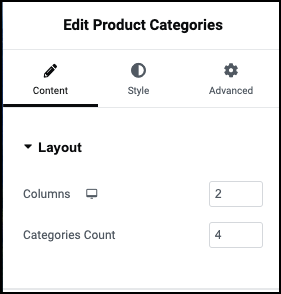 Content Layout WooCommerce Product Categories widget 43