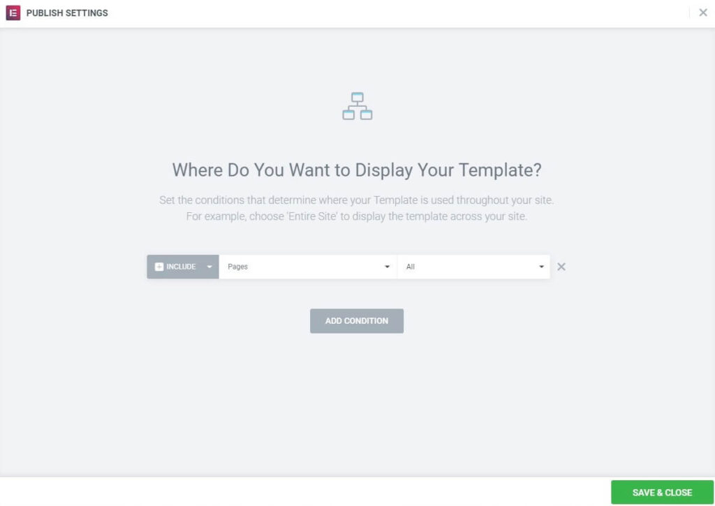 displayconditions Create a single page template 9