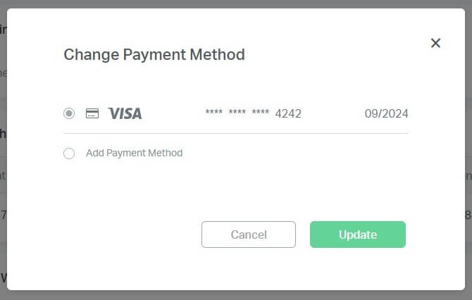 Access your account 34 jdoe changepaymentmethod Access your account 33