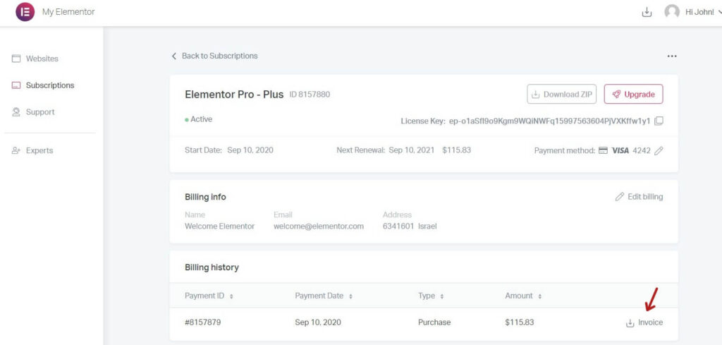 Access your account 42 jdoe invoice Access your account 41