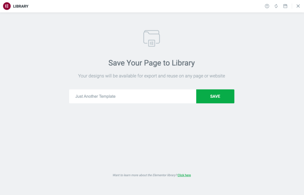 SaveTemplate How to Save a Page as A Template in Elementor 3